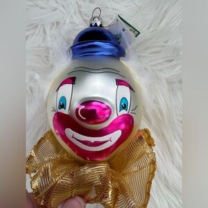 De Carlini clown ornament, with tag Face Christmas Ornament